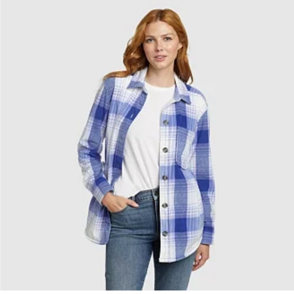 Eddie Bauer | Chutes Plaid Fleece Shirt Jacket/ Shacket